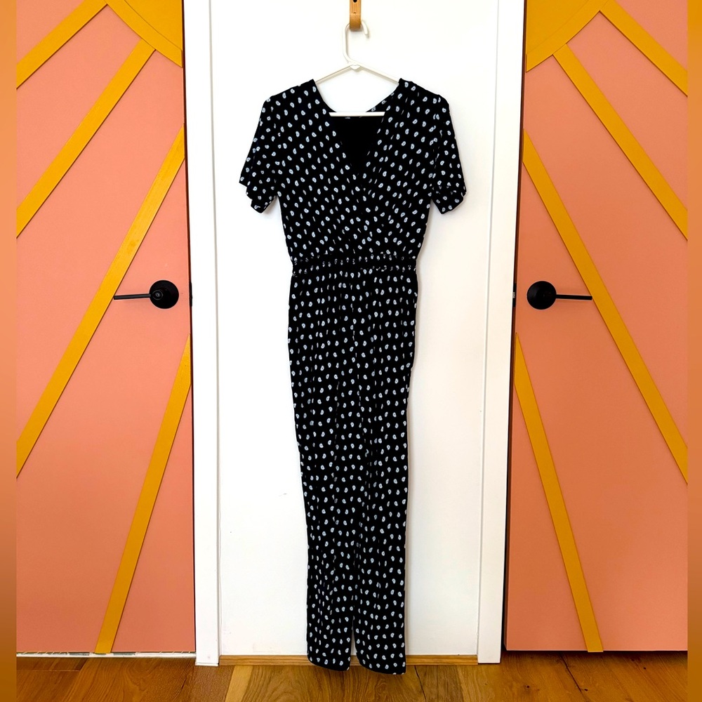 People Tree Organic Cotton Jumpsuit S US4 navy